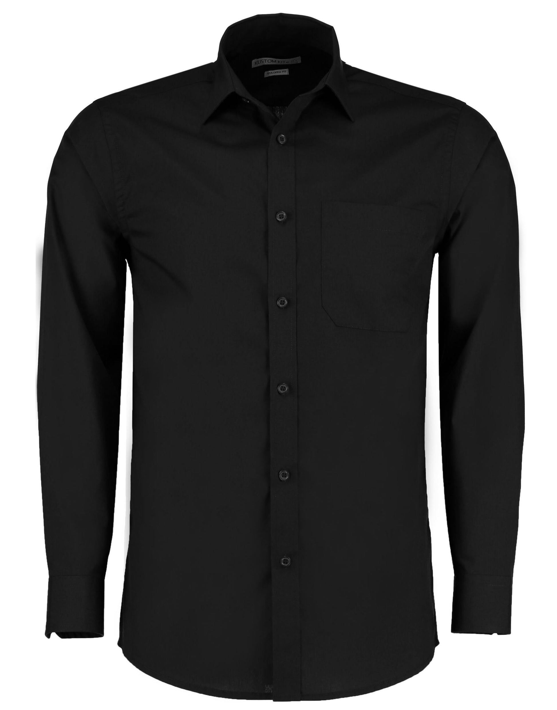 Kustom Kit Mens LS Tailored Poplin Shirt
