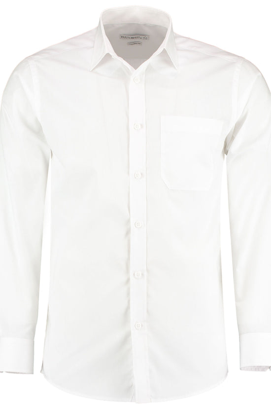 Kustom Kit Mens LS Tailored Poplin Shirt