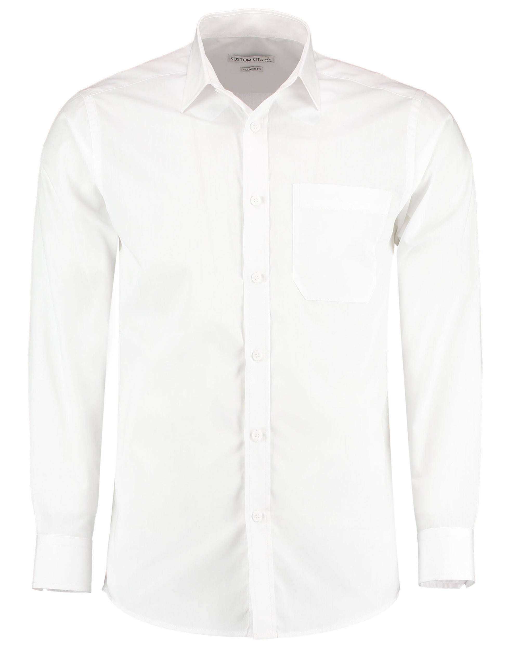 Kustom Kit Mens LS Tailored Poplin Shirt