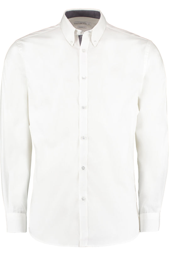 Kustom Kit Mens LS Contrast BDC Shirt
