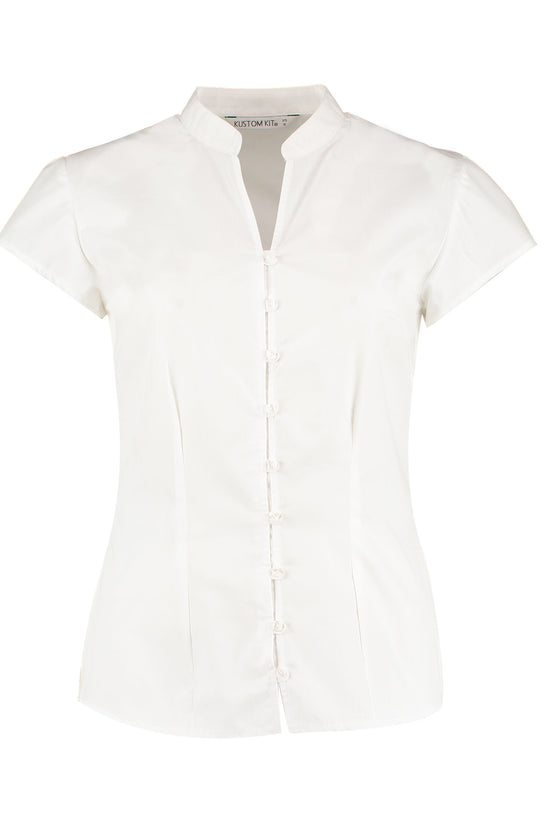 Kustom Kit Ladies Mandarin Collar Blouse