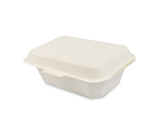 EcoFriendly Bagasse Hinged Food Containers 250 Pieces