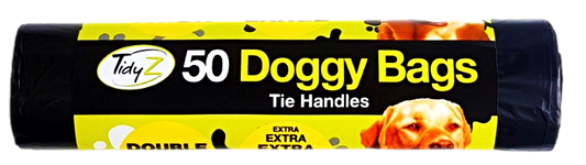 Convenient Dog Waste Bags with Secure Tie Handles Pack of 50