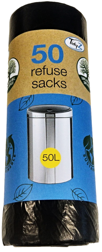 Durable 50L Refuse Sacks Bin Bags Pack of 50