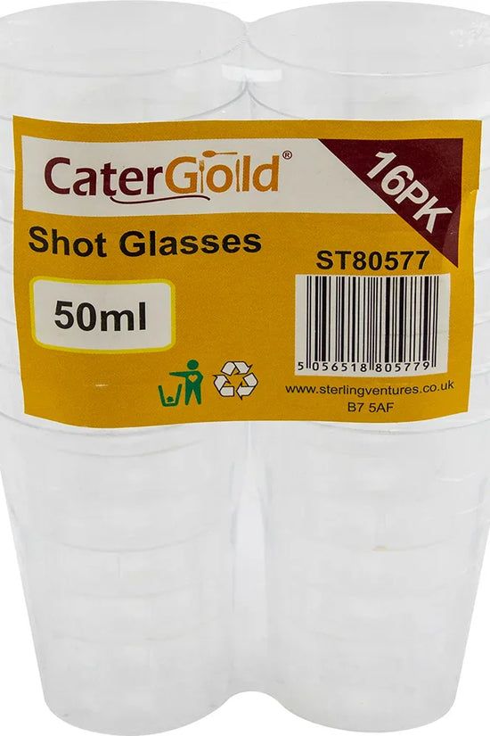 Durable Reusable Shot Glasses 50ml Pack of 16