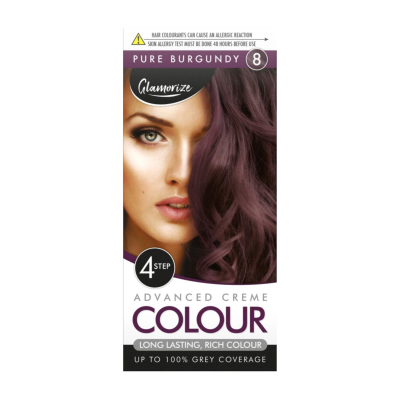 Luxurious Burgundy Hair Dye No8 Advanced Creme for Women