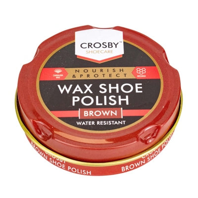 Brown Wax Shoe Polish 50ml Bottle for Leather Footwear Care