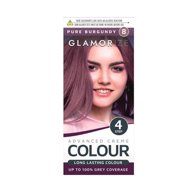 Luxurious Burgundy Hair Dye No8 Advanced Creme for Women