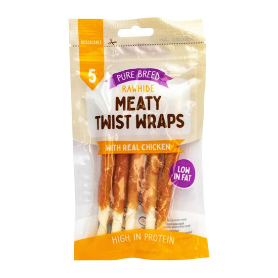 Delicious Chicken Flavored Meaty Twist Wraps for Dogs