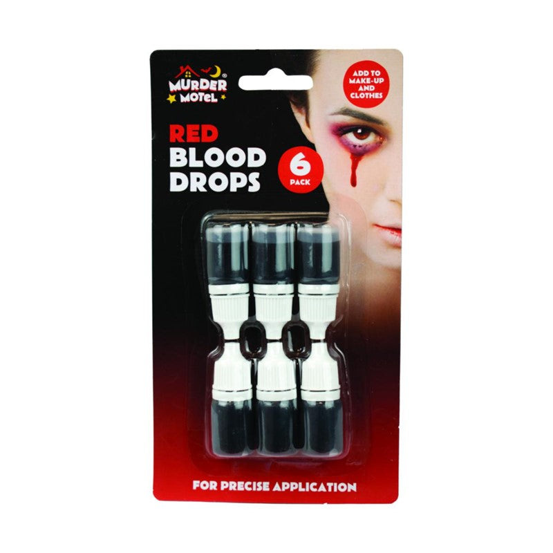 Halloween Fake Blood Drops Pack of 6 for Spooky Costumes