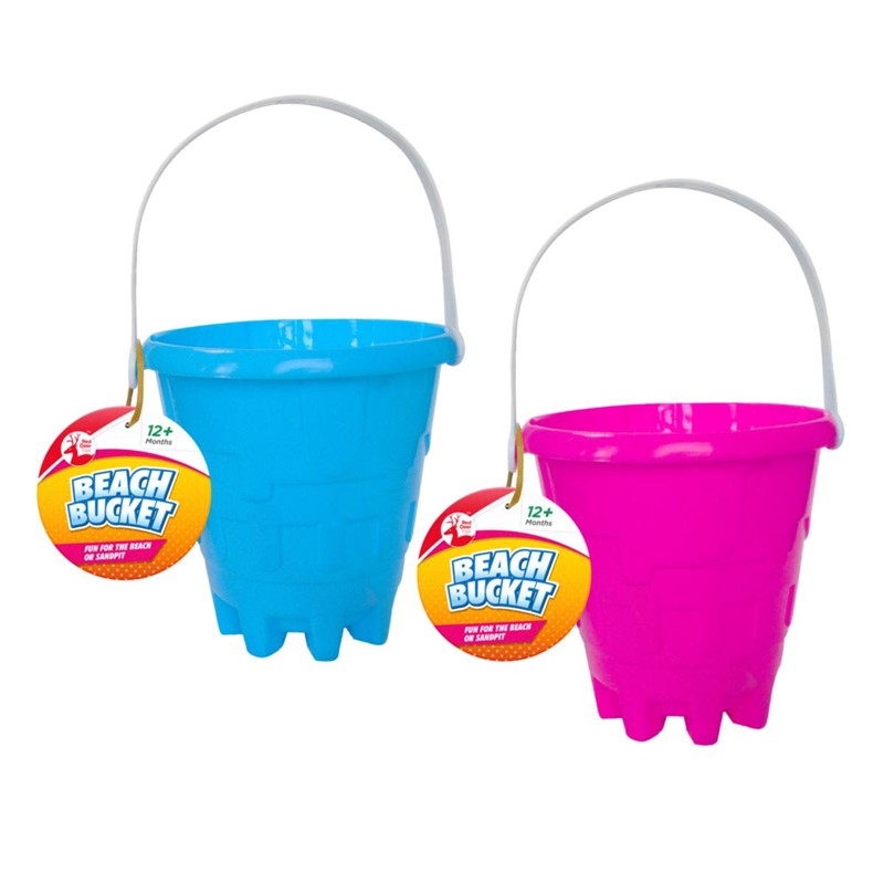 Childrens Plastic Beach Sandcastle Bucket Assorted Colours