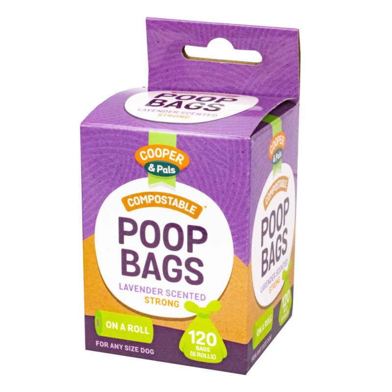 EcoFriendly Lavender Scented Pet Dog Compostable Poop Bag Rolls 120Pack