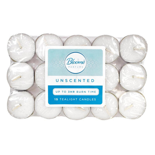 Bloome White Tealight Candles Pack of 15 for Home Decor and Events