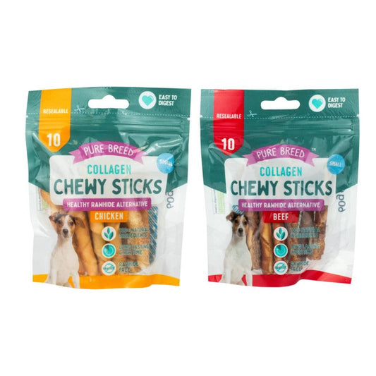 Mini Collagen Chewy Dog Treats Pack 10 Assorted Flavours