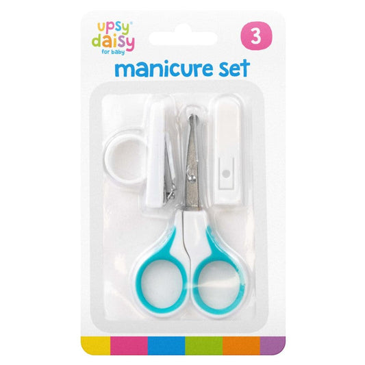 Baby Manicure Set of 3 Nail Clippers Scissors Safety Cover