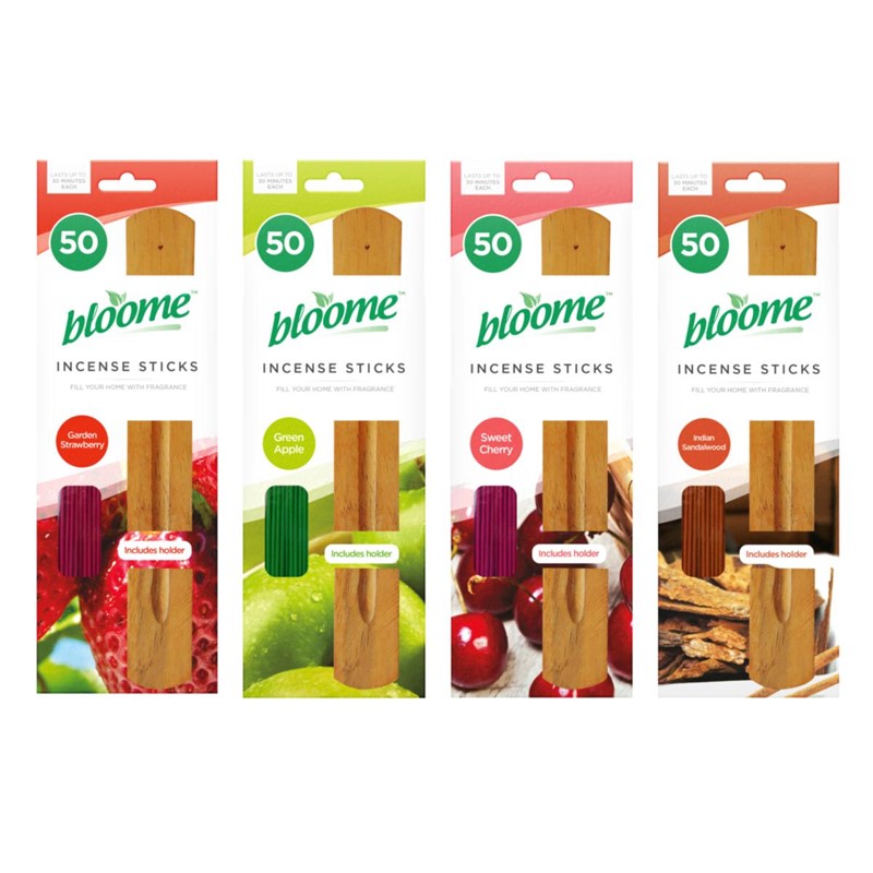 50Pack Assorted Fragrance Incense Sticks with Holder