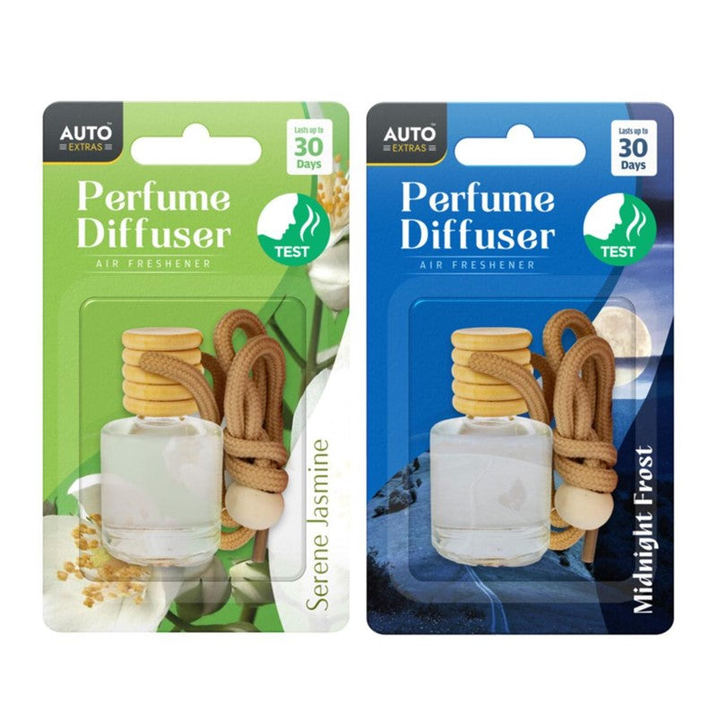 Car Air Freshener Glass Bottle Diffuser Hanger Serene Jasmine Midnight Frost Scents