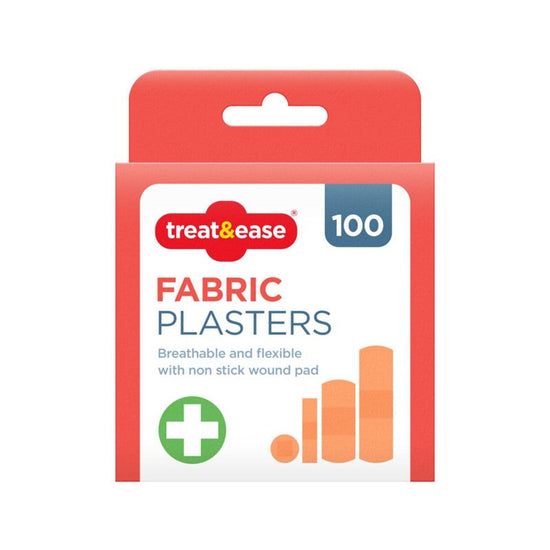 100Pack Fabric Plasters First Aid Adhesive Bandages