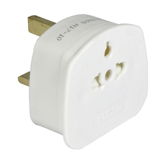 Compact US EU to UK Travel Adaptor with 3 Pin Power Plug
