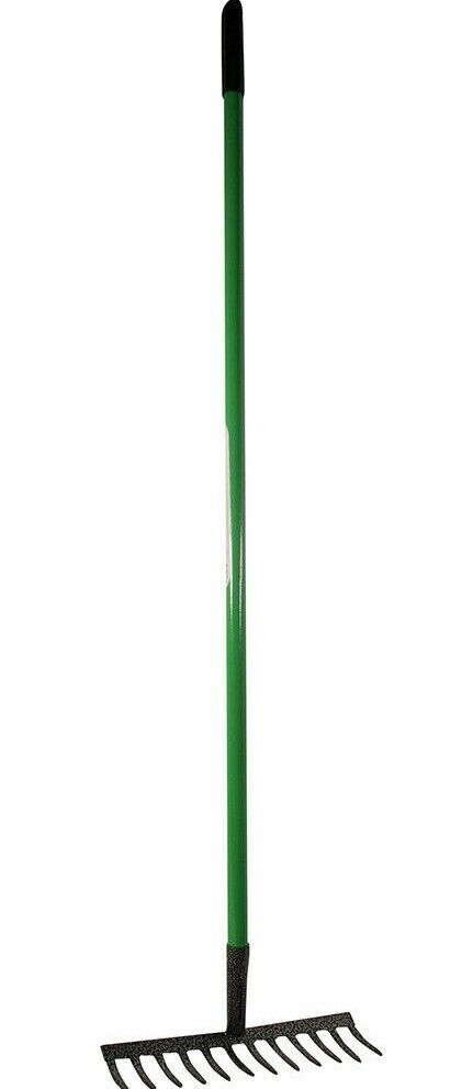 Durable Metal Garden Rake with 12 Teeth Comb 130 cm Length