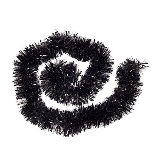 Black and Silver Christmas Tinsel Garland 2 Metres