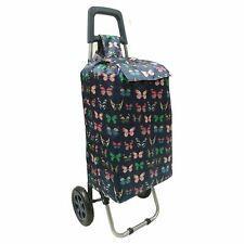 Foldable Shopping Trolley with Printed Design 2 Wheels Assorted Colors