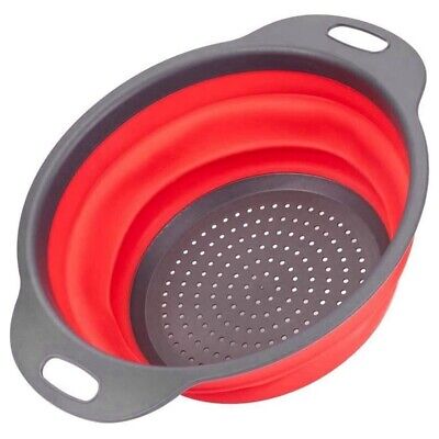 Premium SQ Silicone Folding Colander Red 22 x 85cm