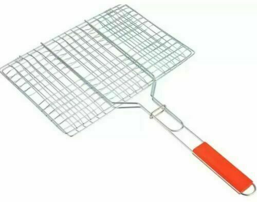 Premium Metal BBQ Basket Grill with Wooden Handle 30 x 40 cm
