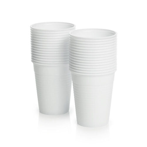 100 Pack White Disposable Plastic Cups Party Essential