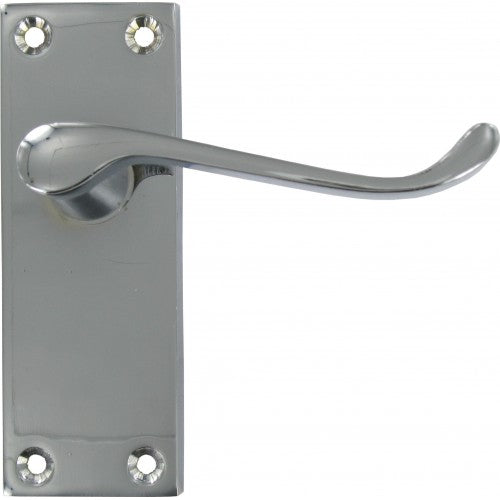Elegant 4Inch Vic Scroll Latch Handle in Chrome Finish