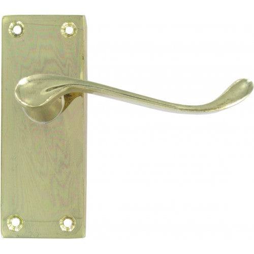 4Inch Victorian Scroll Latch Handle in Brass Finish