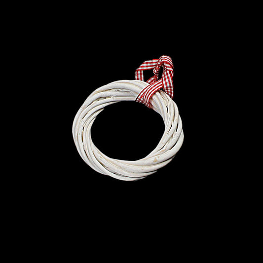 White Straw Circle Garden Decoration 10 cm Outdoor Dcor
