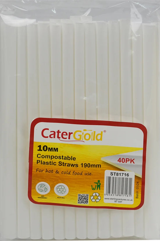 EcoFriendly Compostable Plastic Straws Pack of 50 Assorted Colours