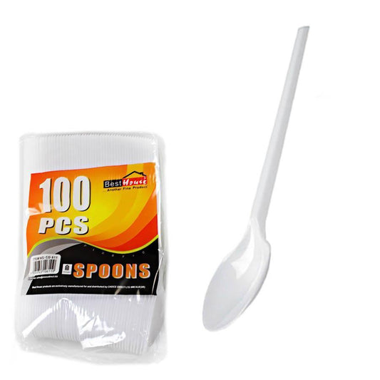 100pcs Plastic Tea Spoon Disposable Stirrers Coffee Stirrers