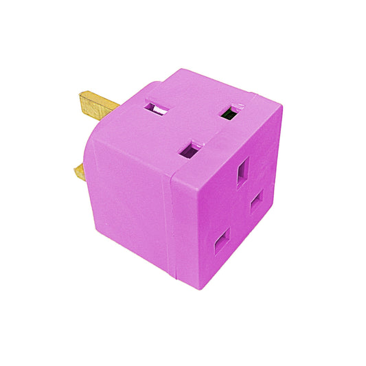 Stylish African Violet 2 Way Non Fused Adaptor for Home DIY