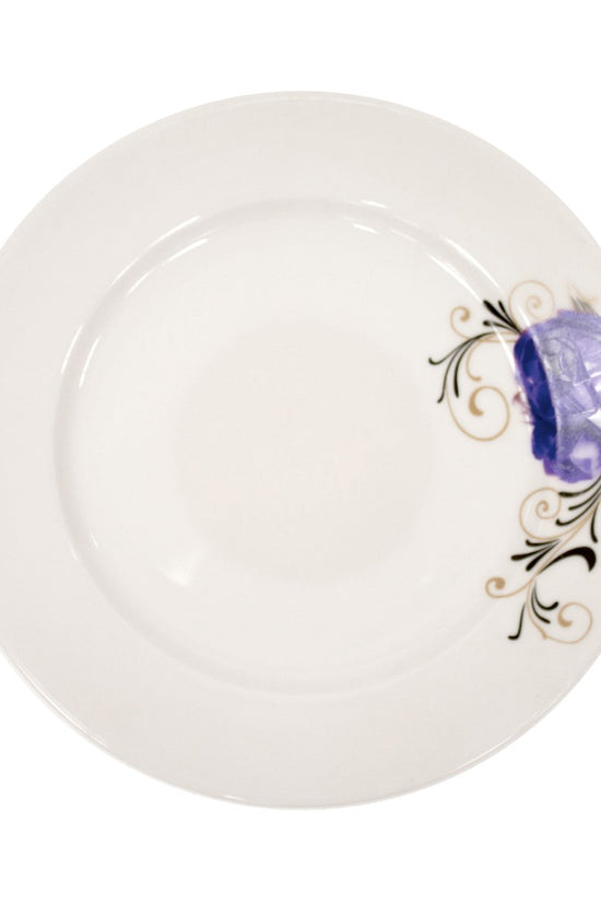 Elegant Durane Ceramic Dinner Plate Blue Rose Design