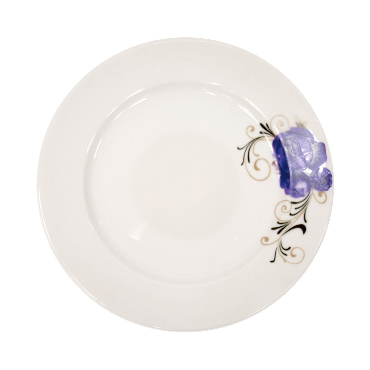 Elegant Durane Ceramic Dinner Plate Blue Rose Design