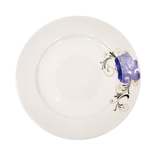 Elegant Durane Ceramic Dinner Plate Blue Rose Design