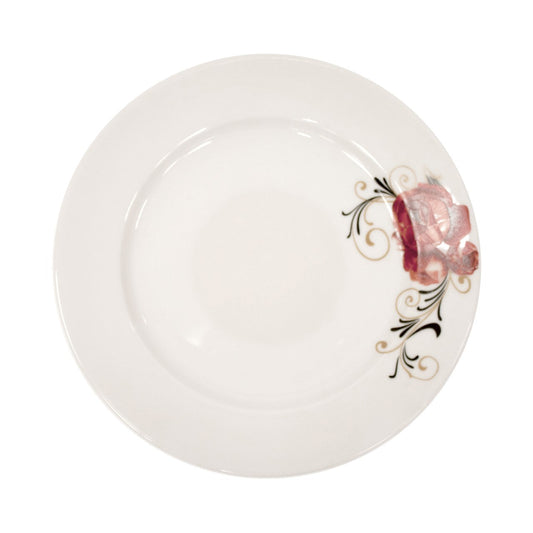 Red Rose Ceramic Dinner Plate 265cm Elegant and Durable