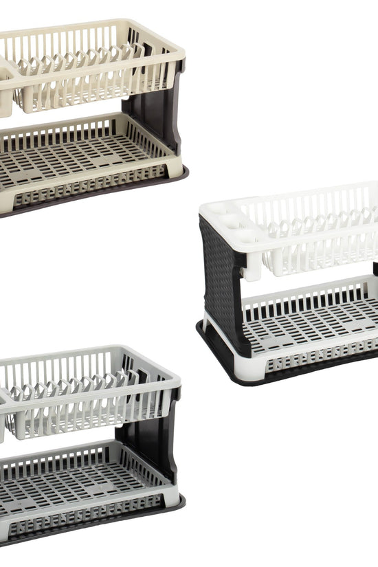 Tuffex 2 Tier Plastic Kitchen Rattan Dish Drainer Efficient and Stylish Organizer