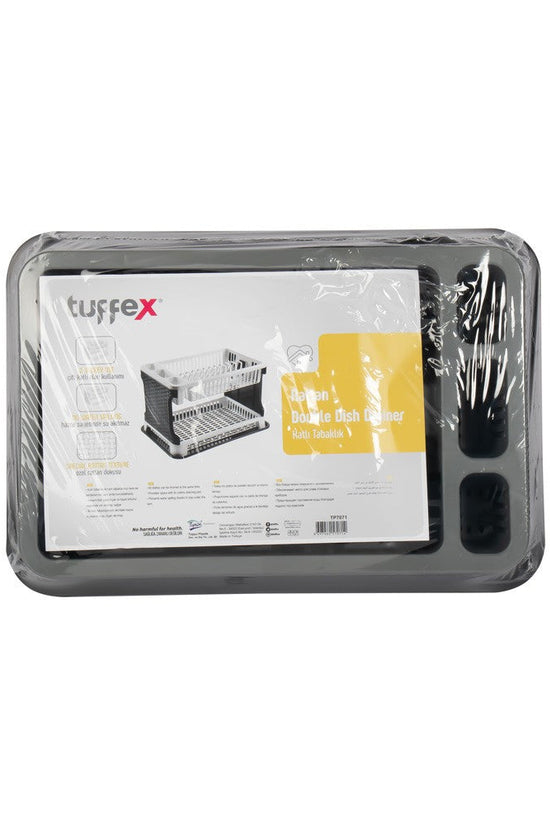 Tuffex 2 Tier Plastic Kitchen Rattan Dish Drainer Efficient and Stylish Organizer