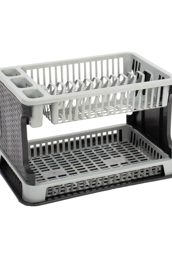 Tuffex 2 Tier Plastic Kitchen Rattan Dish Drainer Efficient and Stylish Organizer