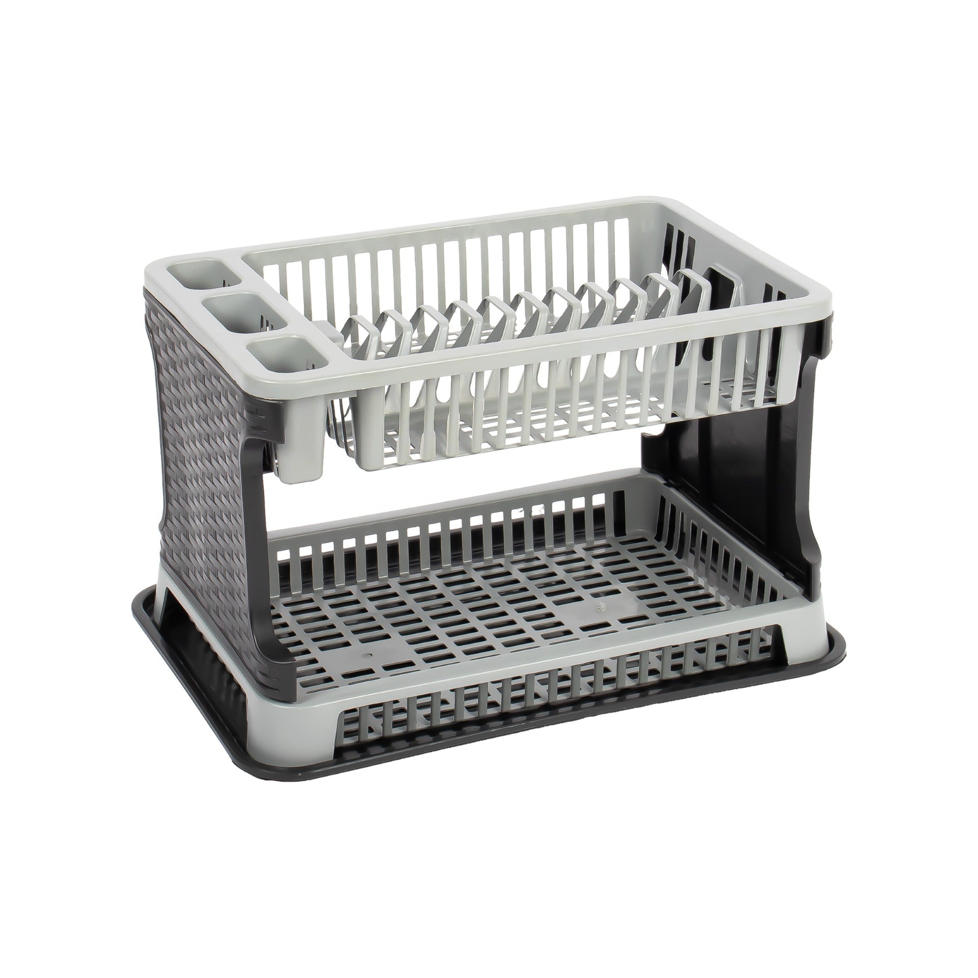 Tuffex 2 Tier Plastic Kitchen Rattan Dish Drainer Efficient and Stylish Organizer