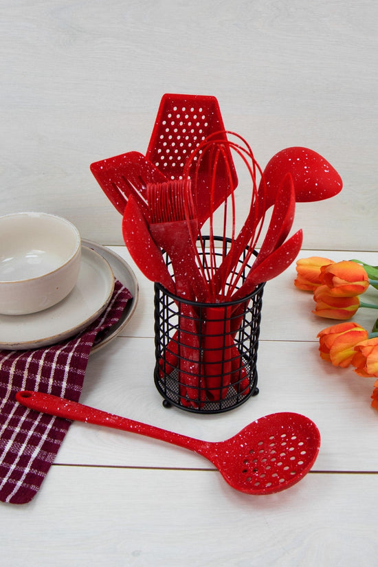 Versatile Silicone Basting Brush Speckled Red 43 x 26 cm