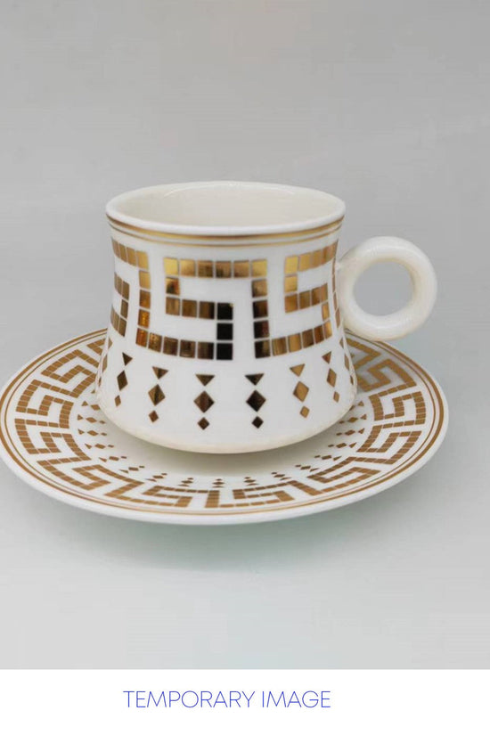 Elegant Durane Antico 12pc WhiteGold Tea Set 80ml