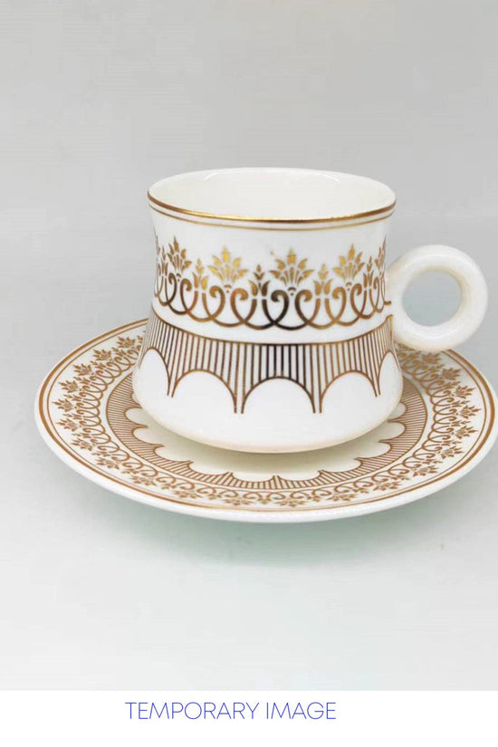 Durane Palmette Tea Set 12pc WhiteGold 175ml Elegant and Functional Tea Service