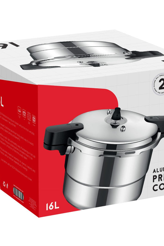 SQ Professional 16L Aluminium Pressure Cooker with Four Safety Valves
