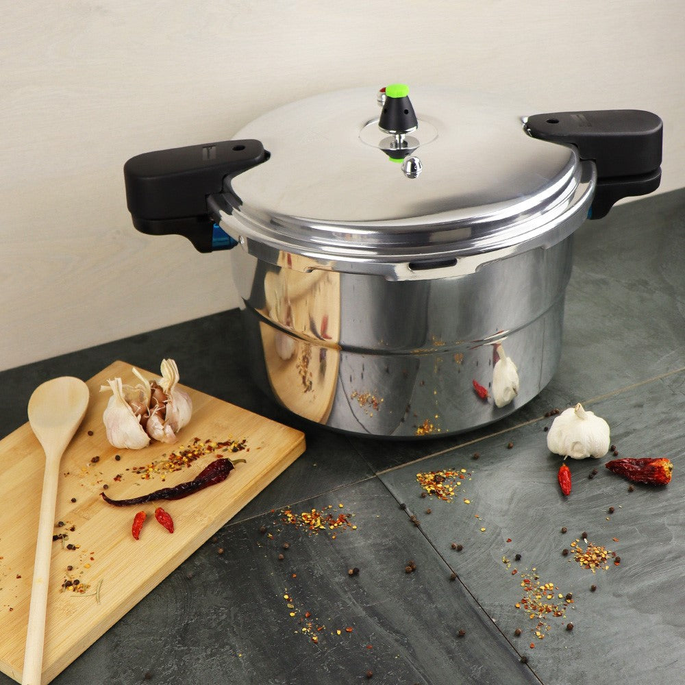 SQ Professional 16L Aluminium Pressure Cooker with Four Safety Valves