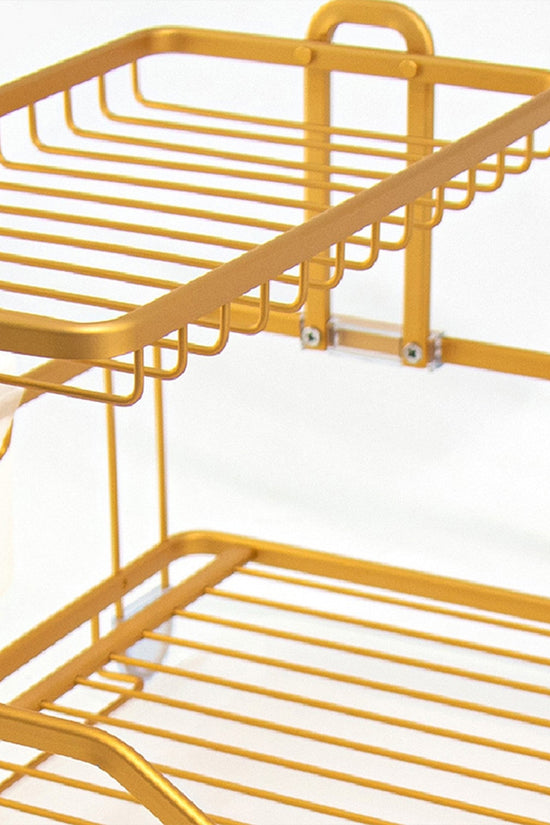 Elegant Copper Yellow Durane Aluminium Dish Drainer Rack 475x35x28cm
