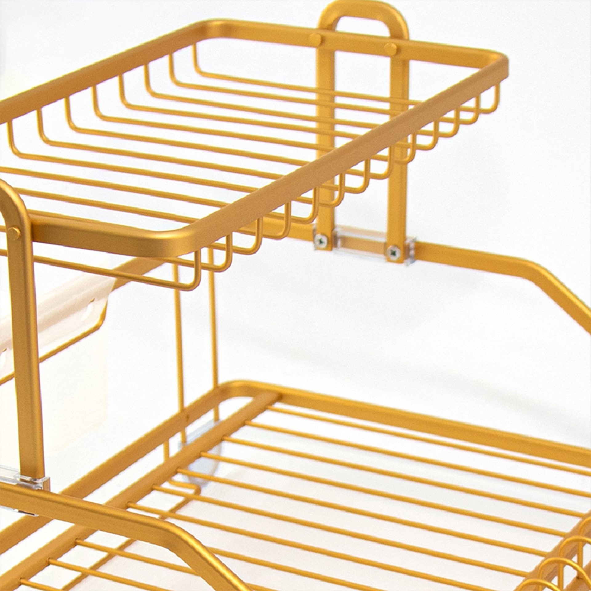 Elegant Copper Yellow Durane Aluminium Dish Drainer Rack 475x35x28cm
